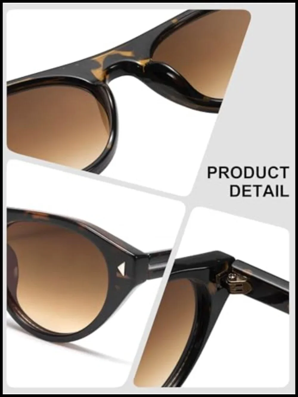 Vintage Retro Oval Cat Eye Sunglasses UV400 Protection Lightweight PC Frame